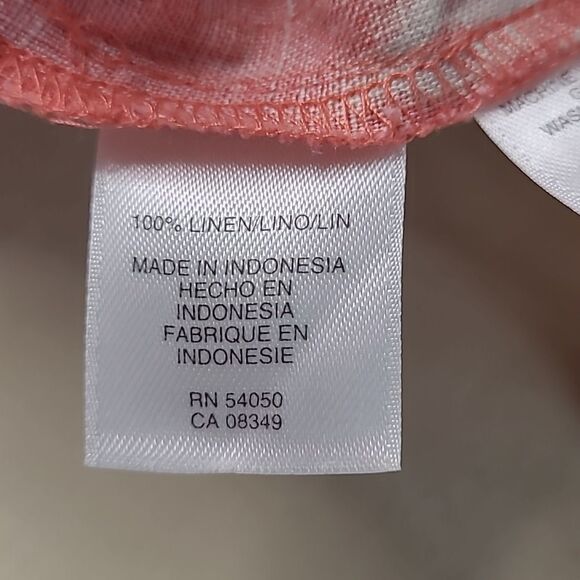 Jones New York sz S 100% linen button front collared - Picture 8 of 9